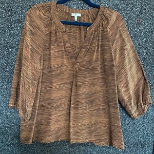 Joie Animal Print Silk Blouse Size M